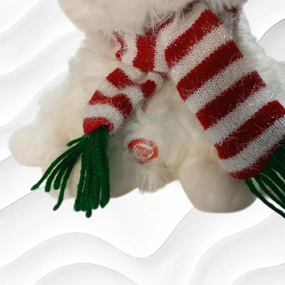 Dancing Musical Christmas Kitten White w/ Scarf & Hat 10